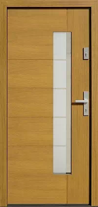 Drzwi zewnętrzne nowoczesne 418,1+ds2 złoty dąb