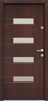 Drzwi zewnętrzne nowoczesne do domu 419,11 w kolorze ciemny orzech.