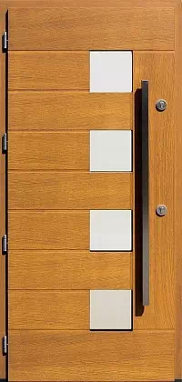 Drzwi zewnętrzne nowoczesne do domu 420,1 w kolorze jasny dąb.