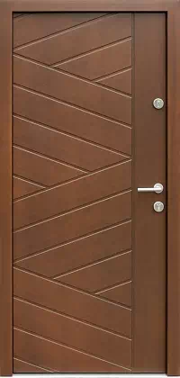 Drzwi zewnętrzne nowoczesne do domu wzór 430,12 w kolorze orzech.
