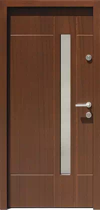 Drzwi zewnętrzne nowoczesne do domu wzór 439,11 w kolorze orzech.