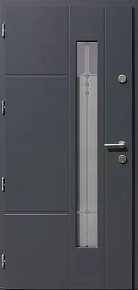 Drzwi zewnętrzne nowoczesne do domu wzór 449,11+ds1 w kolorze antracyt.