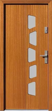 Drzwi zewnętrzne nowoczesne do domu wzór 451,21 w kolorze złoty dąb.