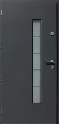 Drzwi zewnętrzne nowoczesne do domu wzór 454,13+ds12 w kolorze antracyt.