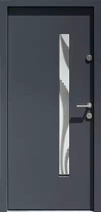 Drzwi zewnętrzne nowoczesne do domu wzór 454,14+ds2 w kolorze antracyt.