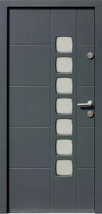 Drzwi zewnętrzne nowoczesne do domu wzór 455,12 w kolorze antracyt.
