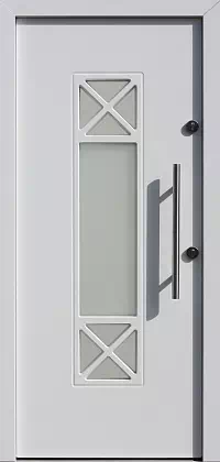 Drzwi zewnętrzne nowoczesne do domu wzór 461,1 w kolorze białe.
