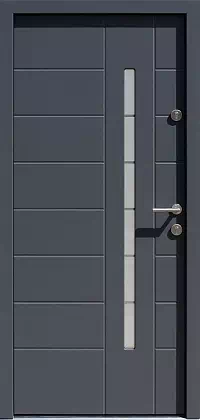 Drzwi zewnętrzne nowoczesne do domu wzór 475,19+ds11 w kolorze antracyt.