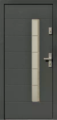 Drzwi zewnętrzne nowoczesne do domu 478,2+ds3 w kolorze antracyt.