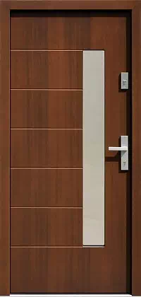 Drzwi zewnętrzne nowoczesne do domu 478,5 w kolorze orzech.