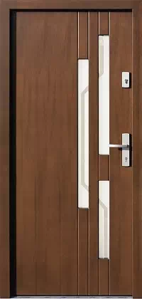 Drzwi zewnętrzne nowoczesne do domu 484,2+ds1 w kolorze mahoń.