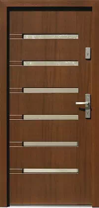 Drzwi zewnętrzne nowoczesne do domu 488,3 w kolorze orzech.