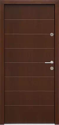 Drzwi zewnętrzne nowoczesne do domu 490,13 w kolorze orzech ciemny.