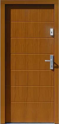 Drzwi zewnętrzne nowoczesne do domu 490,7 w kolorze ciemny dąb.