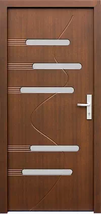 Drzwi zewnętrzne nowoczesne do domu 492,3 w kolorze orzech.