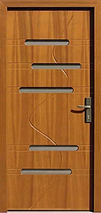 Drzwi zewnętrzne nowoczesne do domu 492,4 w kolorze dąb średni.