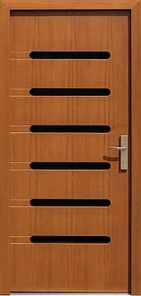 Drzwi zewnętrzne nowoczesne do domu 494,2 w kolorze ciemny dąb.