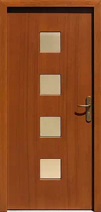 Drzwi zewnętrzne nowoczesne do domu 497,12 w kolorze ciemny dąb.