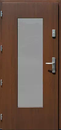 Drzwi zewnętrzne nowoczesne do domu 499,15Z w kolorze orzech.