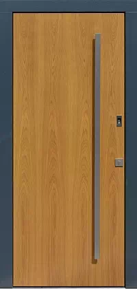 Drzwi zewnętrzne nowoczesne do domu wzór 500C w kolorze jasny dąb + antracyt.