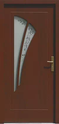 Drzwi zewnętrzne nowoczesne do domu 570S3+ds3 w kolorze mahoń.