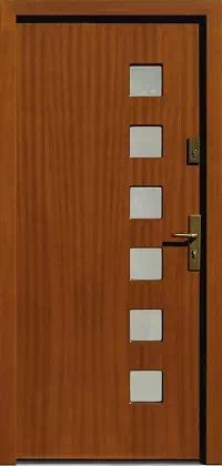 Drzwi zewnętrzne nowoczesne do domu 601,7 w kolorze teak.