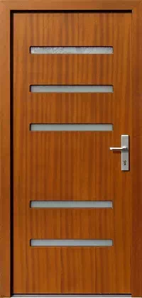 Drzwi zewnętrzne nowoczesne do domu 611,2 w kolorze ciemny dąb.