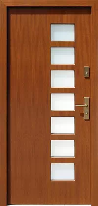 Drzwi zewnętrzne nowoczesne do domu 613,1 w kolorze ciemny dąb.