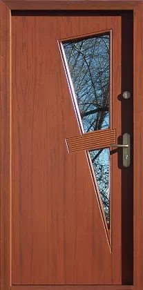 Drzwi zewnętrzne nowoczesne do domu 620,2 w kolorze teak.