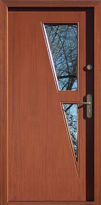 Drzwi zewnętrzne nowoczesne do domu 620,3 w kolorze teak.