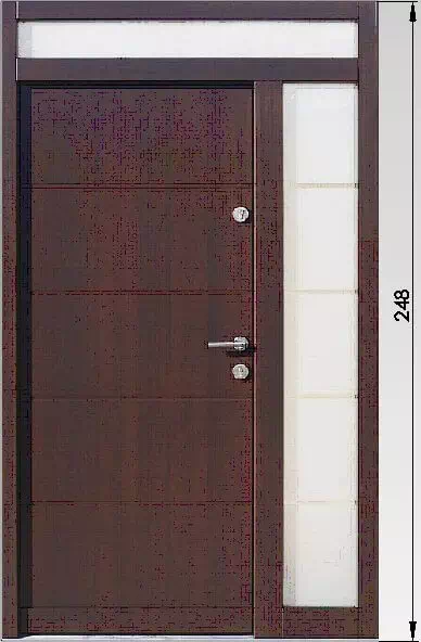 Zewnętrzny wymiar wysokości całej zabudowy - tj. drzwi razem z naświetlem górnym